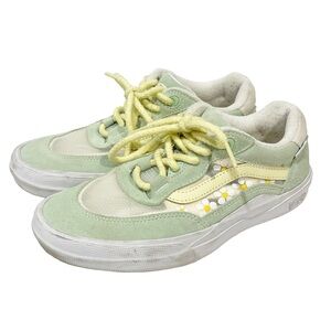 Vans‎ Off The Wall Women’s 9 PopCush Wayvee Floral Lime Green Yellow Suede